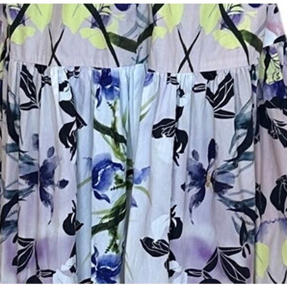 Bibhu Mohapatra Floral Tiered Ruffle Maxi Dress XS Cottage Cotton Sundress $475 - Picture 11 of 12